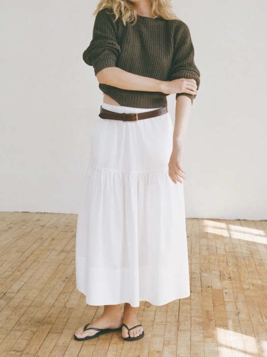 Shaina Mote Dresses & Skirts - NWT Shaina Mote Gilot Cotton Maxi Skirt in Salt White Bright size M